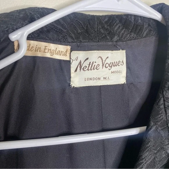 Nettie Vogues Nettie Rosenstein Vtg 60s Black Jacket Made in England Size XS-S - Picture 4 of 12